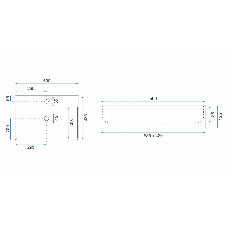 Rea umywalka nablatowa Gina 60