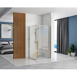 Rea kabina prysznicowa bez brodzika Fargo gold transparentna 90x90x190
