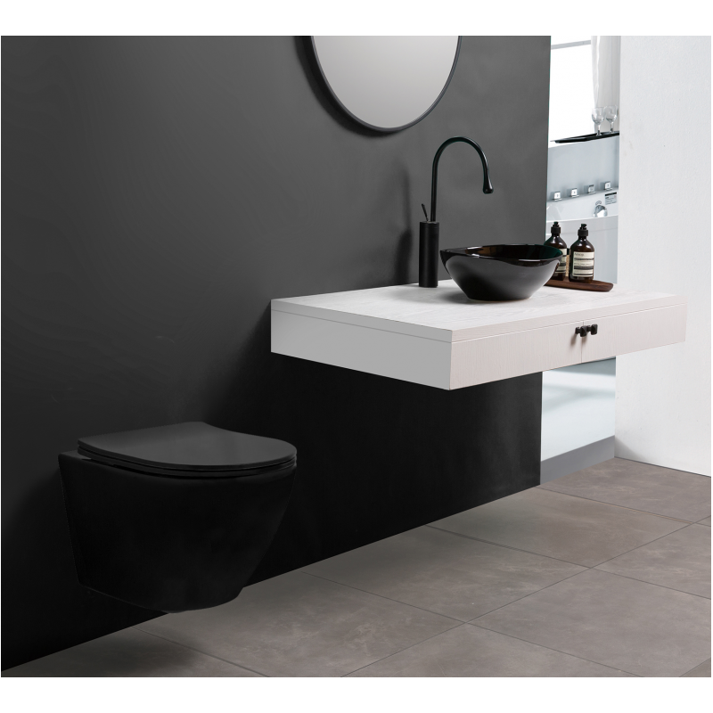 Rea zestaw podtynkowy z misą WC  Rea Carlo Mini czarną matową