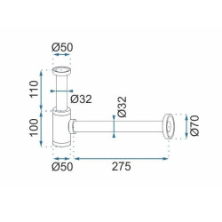 Rea okrągły Syfon Z Korkiem Klik-Klak Uniwersalnym złoty