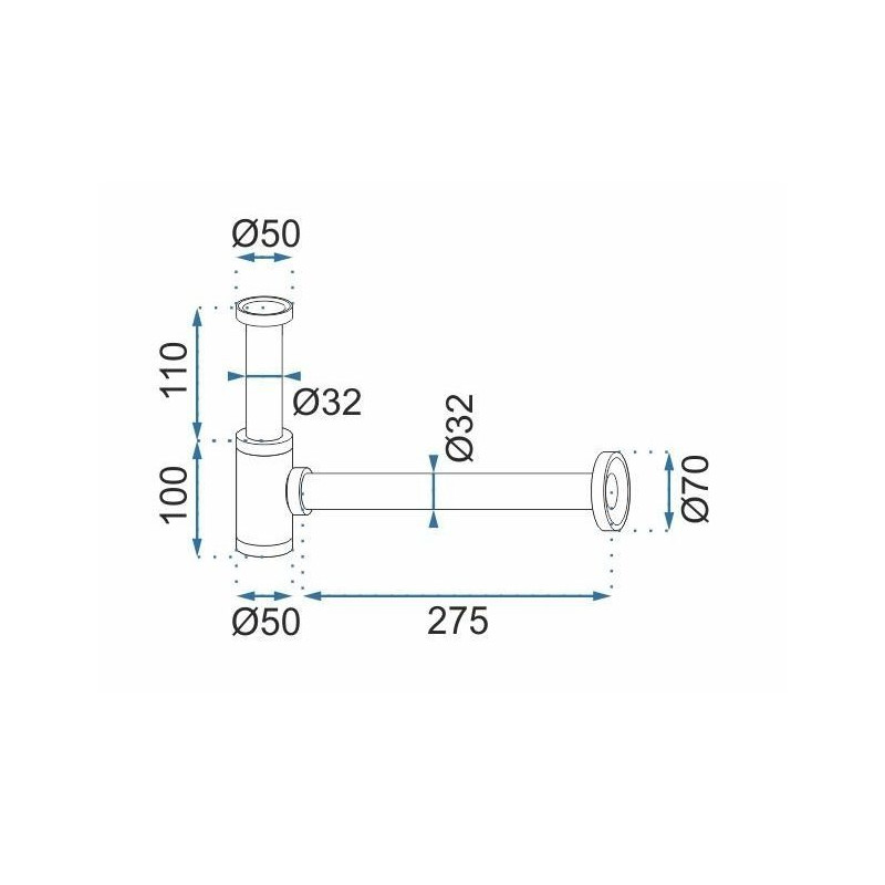 Rea Okrągły Syfon Z Korkiem Klik-Klak Uniwersalny czarny