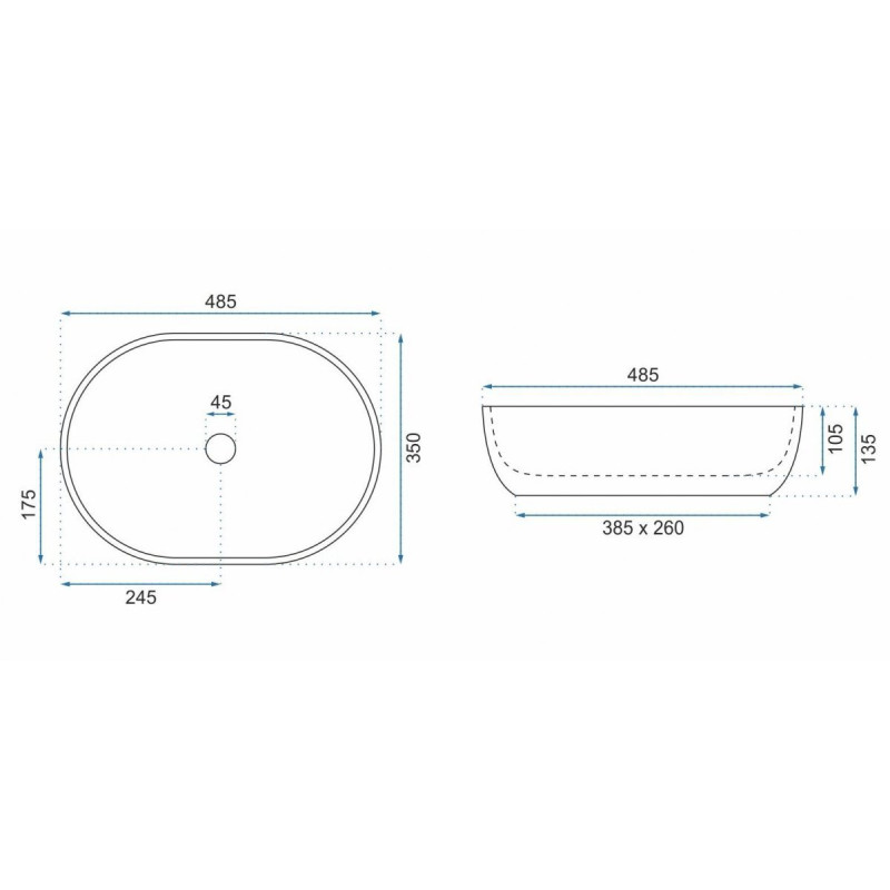 Rea umywalka nablatowa Lara Beige