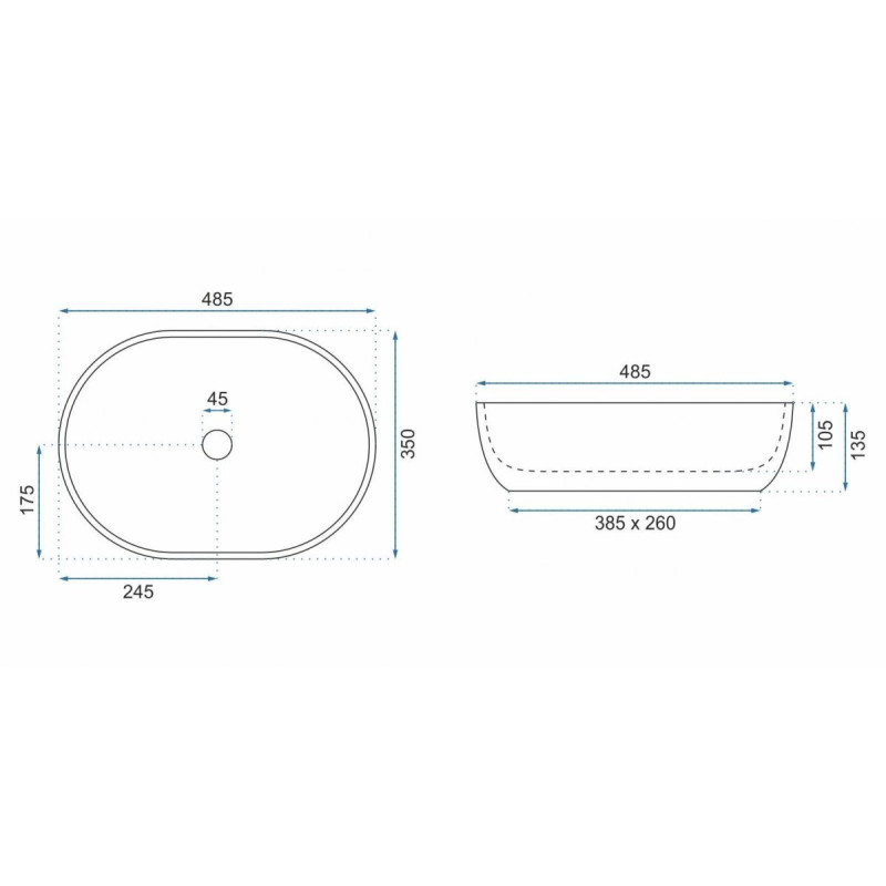 Rea umywalka nablatowa Lara Grey