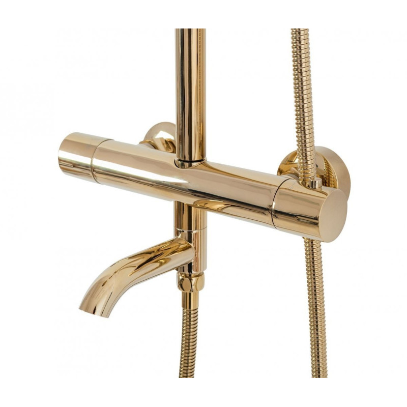 Rea zestaw natryskowo-wannowy z termostatem Lungo złoty