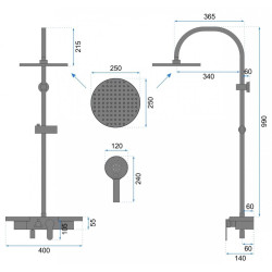 Rea zestaw natryskowy Vigo czarny