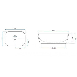 Rea umywalka nablatowa Belinda Aiax Shiny