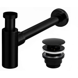 Rea okrągły Syfon Z Korkiem Klik-Klak Uniwersalny czarny