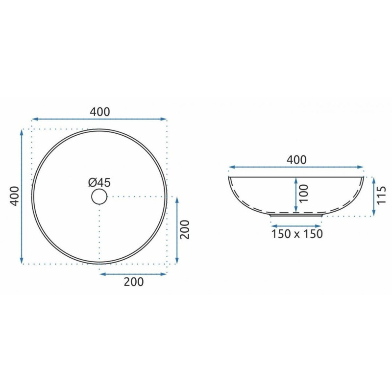 Rea umywalka nablatowa Arte Blue