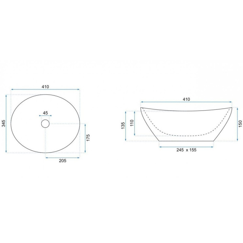 Rea umywalka nablatowa Sofia black Edge