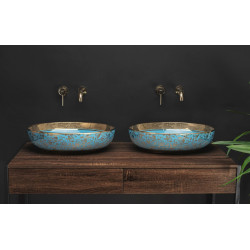 Rea umywalka nablatowa Margot Blue/gold