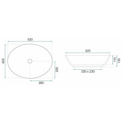 Rea umywalka nablatowa Margot Blue/gold