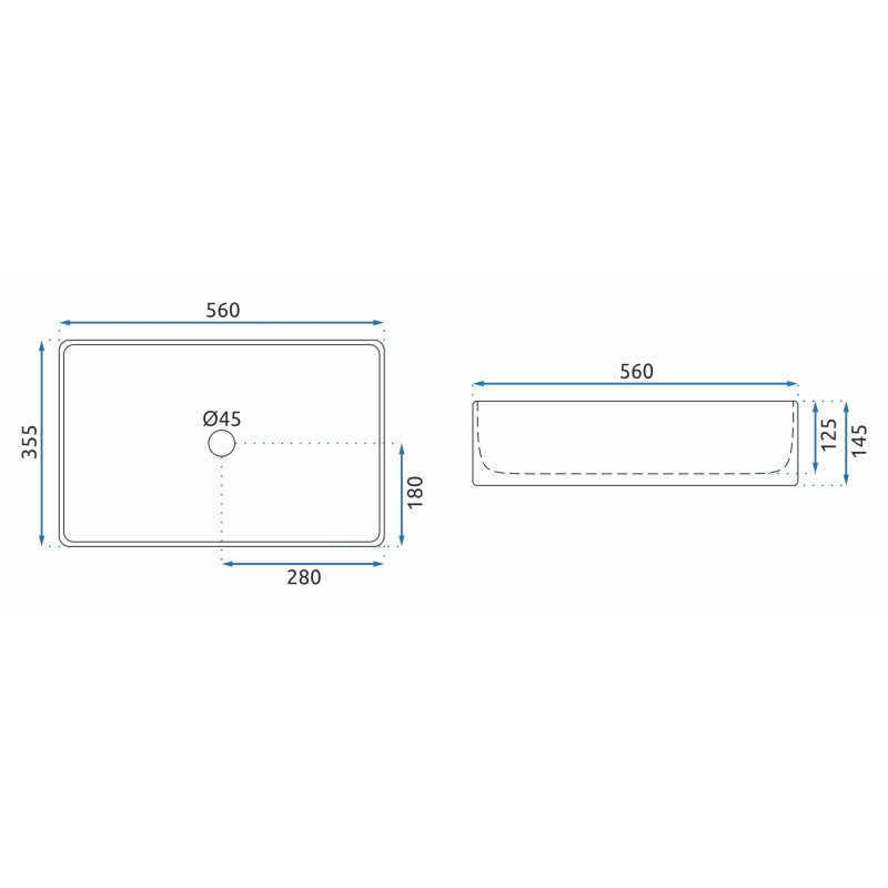 Rea umywalka nablatowa Berta 55