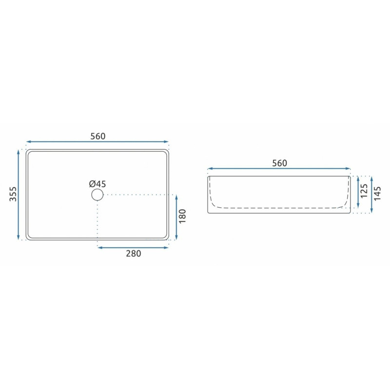 Rea umywalka nablatowa Berta 55