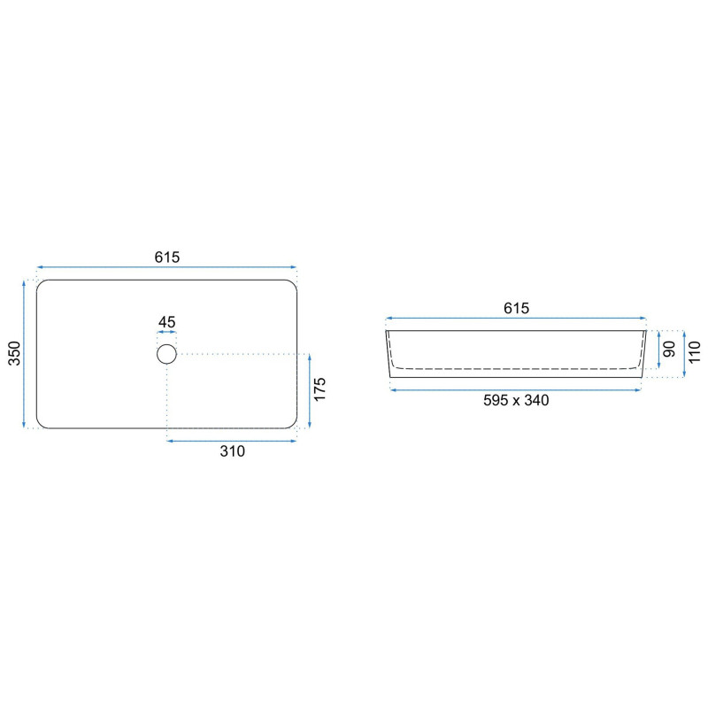 Rea umywalka nablatowa Denis black Stone Matt