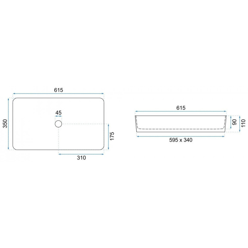 Rea umywalka nablatowa Denis black Stone Matt