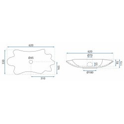 Rea umywalka nablatowa Infinity gold/black