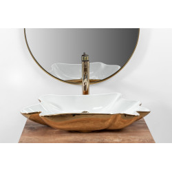 Rea umywalka nablatowa Infinity gold/white