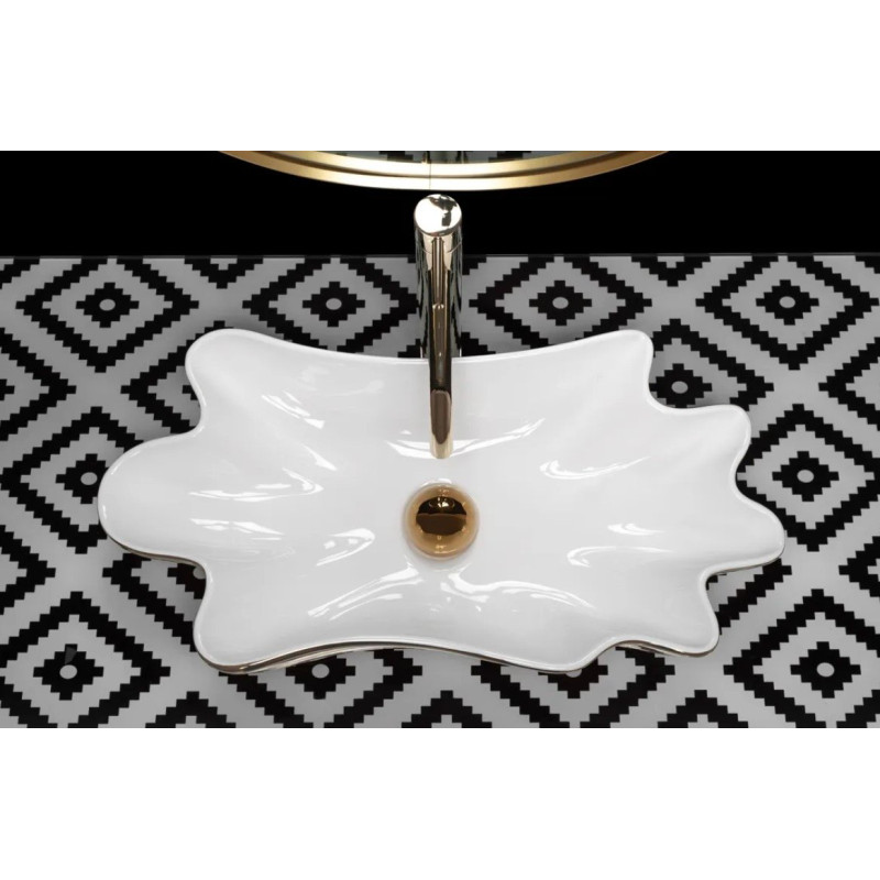 Rea umywalka nablatowa Infinity gold/white