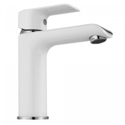 Rea bateria umywalkowa niska Bloom Biała/chrom