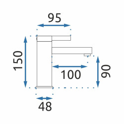 Rea Bateria Umywalkowa Niska Polo biała/chrom