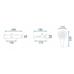 Rea Bateria Wannowa Ścienna Polo czarna/złota