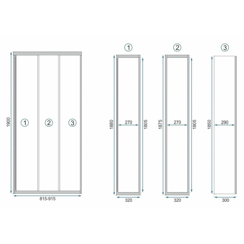 Rea drzwi prysznicowe 90x190 Alex black