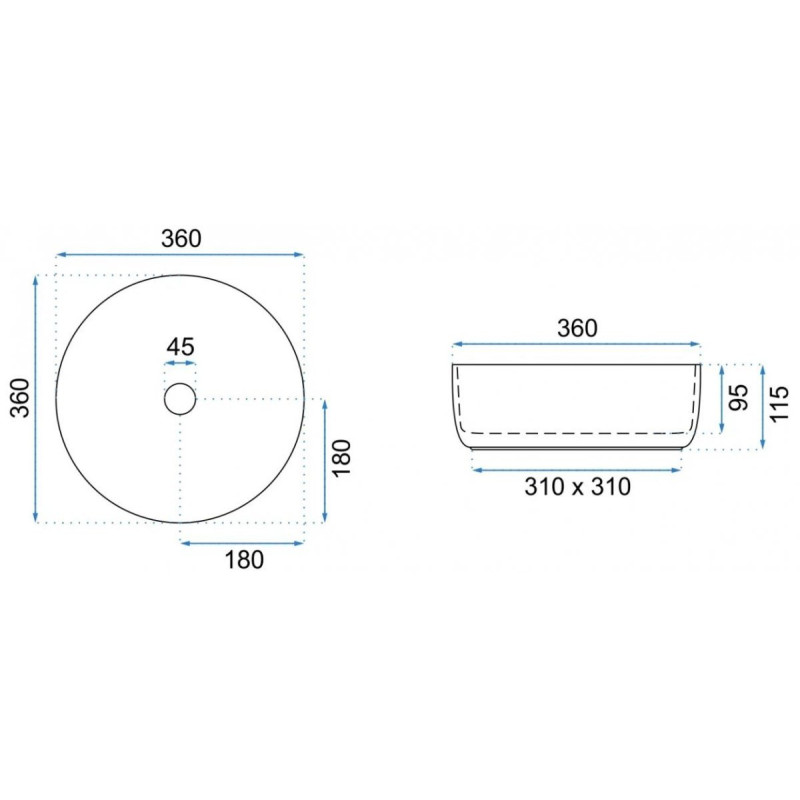 Rea umywalka nablatowa Sami gold Edge