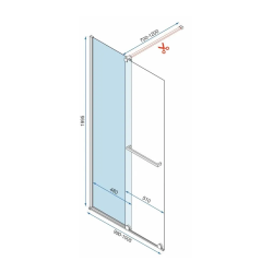 Rea ścianka prysznicowa 100x200 Cortis gold