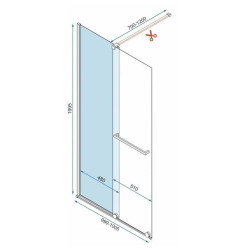 Rea ścianka prysznicowa 100x200 Cortis gold