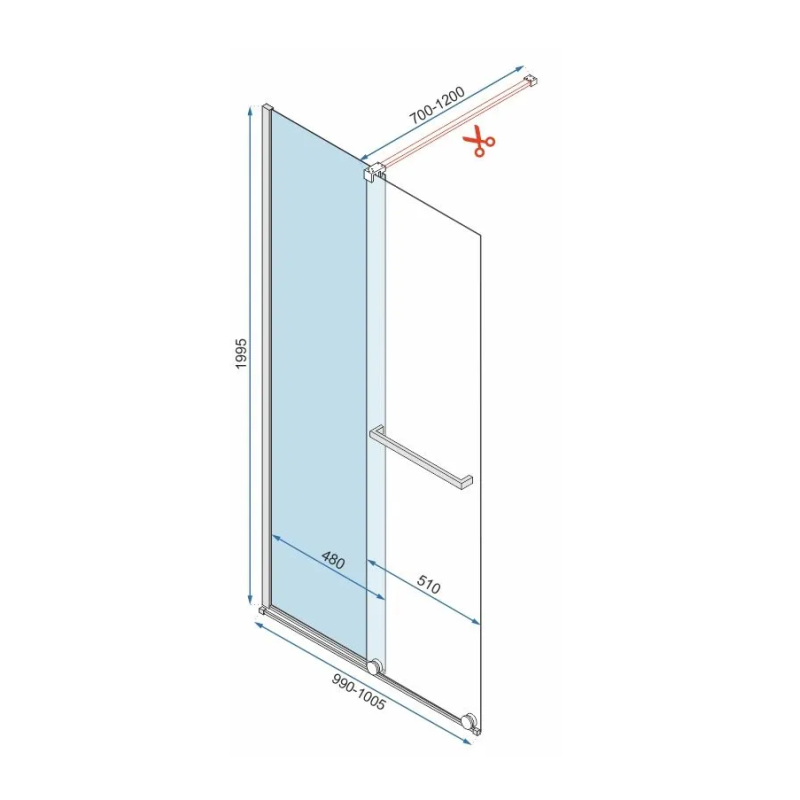 Rea ścianka prysznicowa 120x200 Cortis gold