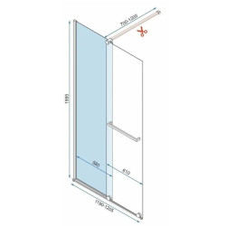 Rea ścianka prysznicowa 120x200 Cortis gold