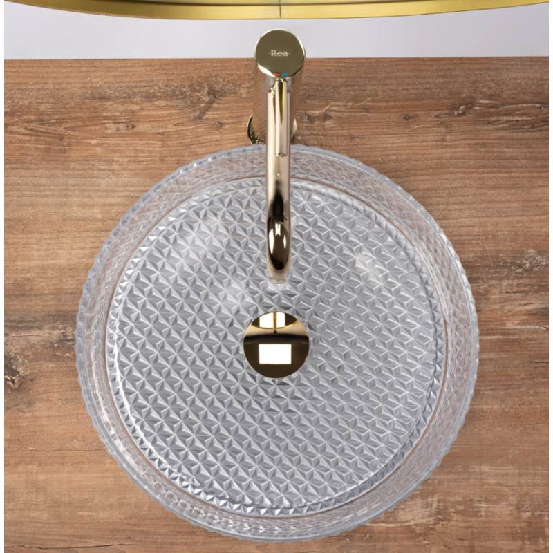 Rea umywalka nablatowa Cristal 35 transparent