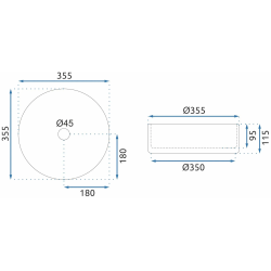 Rea umywalka nablatowa Cristal 35 transparent