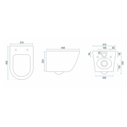 Rea misa wisząca wc bezrantowa Carlo Mini Rimless gold white