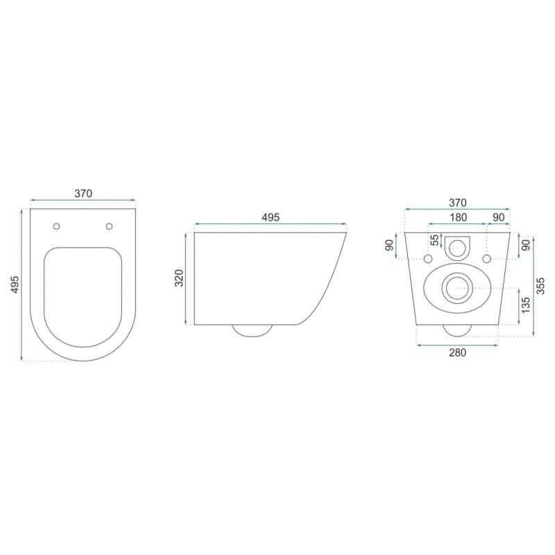 Rea misa wisząca wc bezrantowa Carlo Mini Rimless gold white