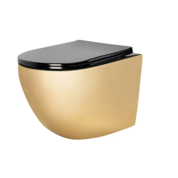 Rea misa wisząca wc bezrantowa Carlo Mini Rimless gold black