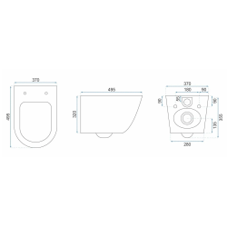 Rea misa wisząca wc bezrantowa Carlo Mini Rimless gold black