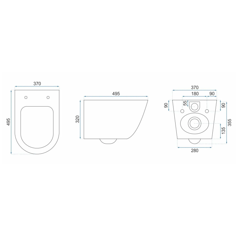 Rea misa wisząca wc bezrantowa Carlo Mini Rimless gold black
