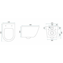 Rea misa wisząca wc bezrantowa Carlo Mini Rimless gold black