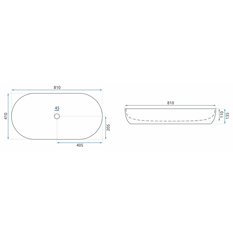 Rea umywalka nablatowa Cleo 81 Marmo Shiny