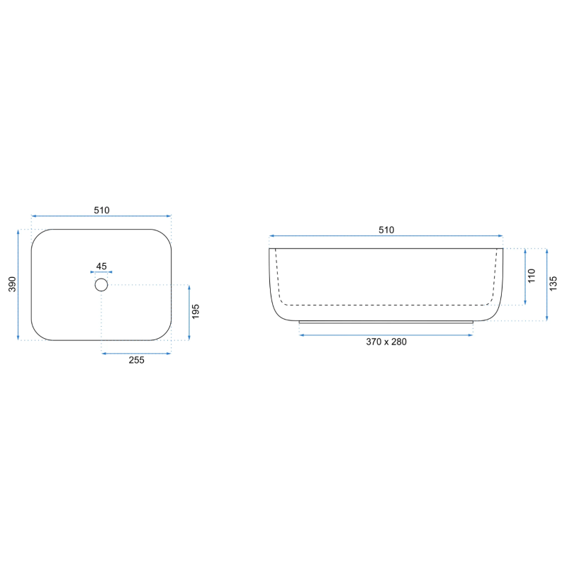 Rea umywalka nablatowa Demi Aiax Shiny