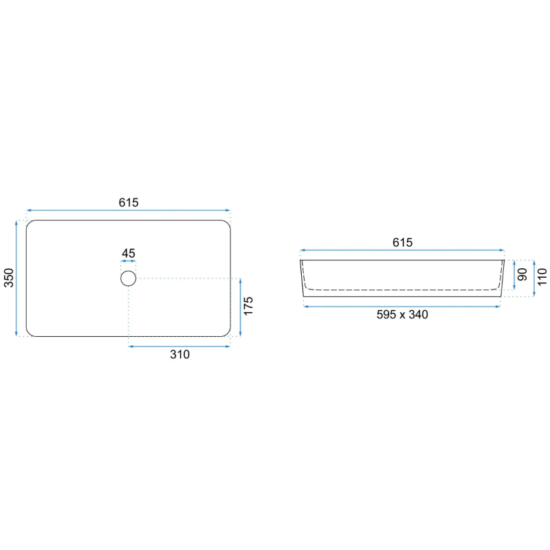 Rea umywalka nablatowa Denis black Edge