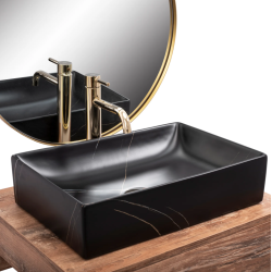 Rea umywalka nablatowa Inga black Marble Matt