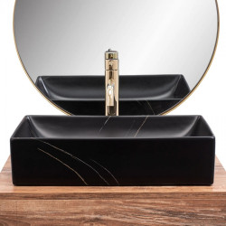 Rea umywalka nablatowa Inga black Marble Matt