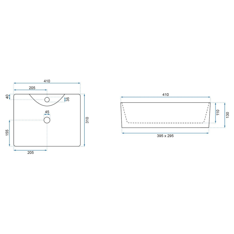 Rea umywalka nablatowa Kelly Mini Aiax Shiny