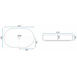 Rea umywalka nablatowa Nadia 60 Aiax Shiny