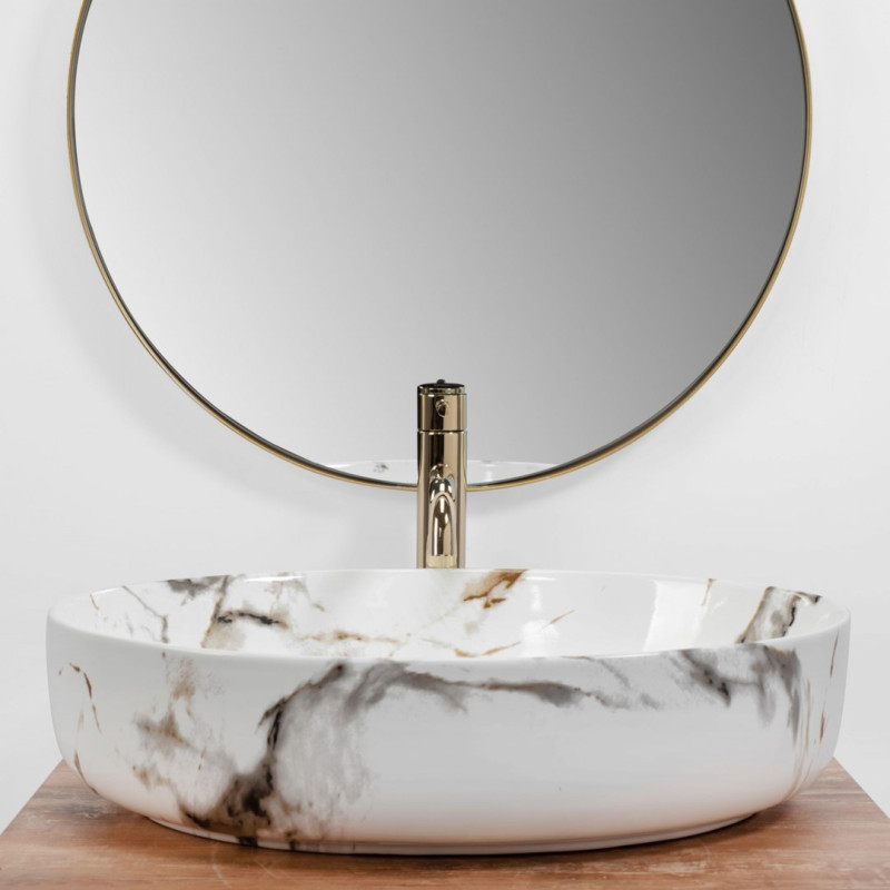 Rea umywalka nablatowa Queen Carrara Shiny