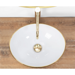 Rea umywalka nablatowa Sofia gold/white
