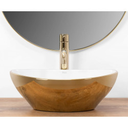 Rea umywalka nablatowa Sofia gold/white