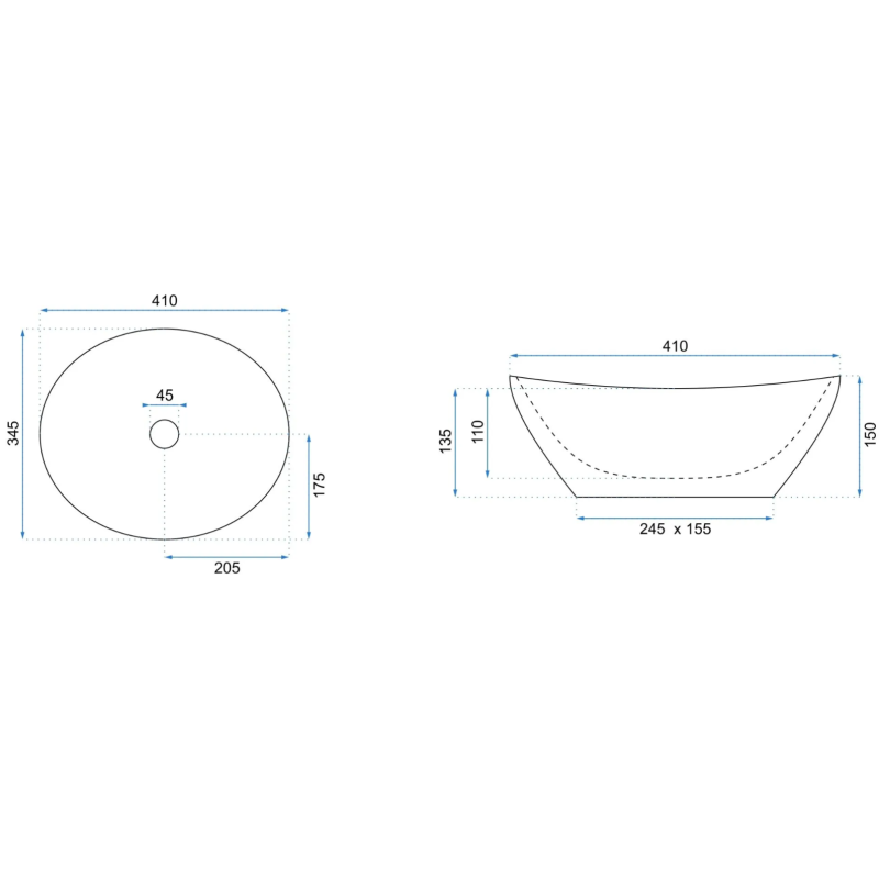 Rea umywalka nablatowa Sofia In black/gold
